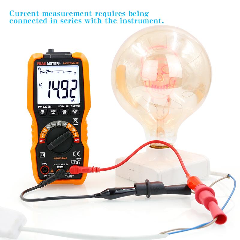 PEAKMETER PM8225D Electrician Multimeter Universal High-Precision Digital Display Smart Burn-Proof Household Electric Meter