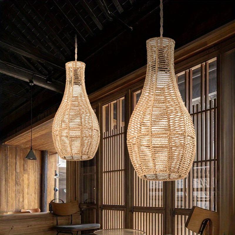 Weave Rope Lampshade Lighting Fixtures Rustic Decoration Hanging Lamp Shade for House Hallway Living Room Home Dining Room