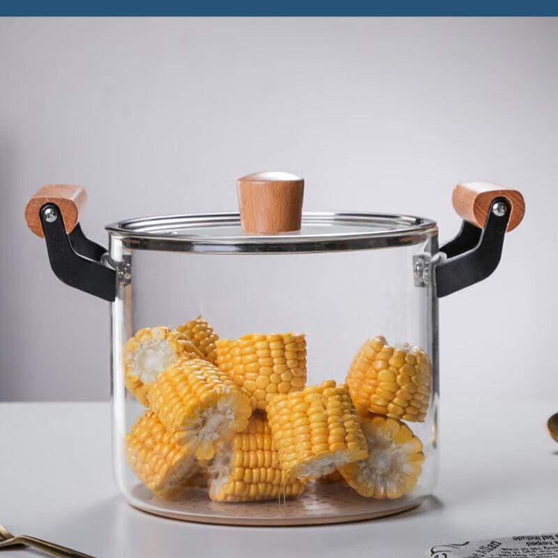 ZISIZ Transparent Glass Stew Pot - 4.5L