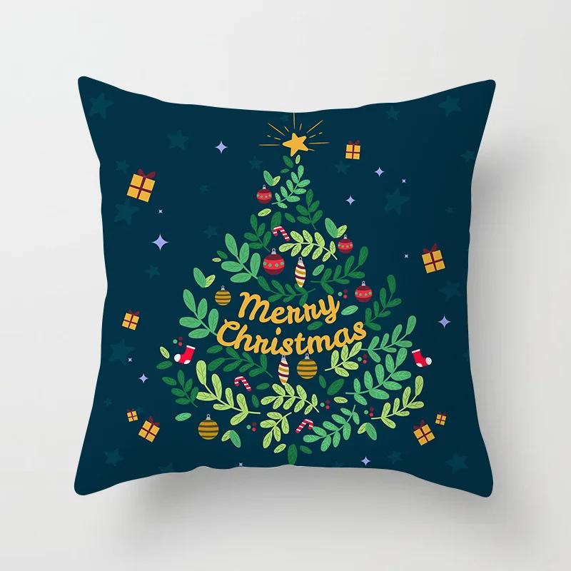 

Счастливого Рождества Санта Лось Принт Узор Наволочка Дом Гостиная Диван Украшение Квадратная Полиэстеровая Подушка 66x66cm