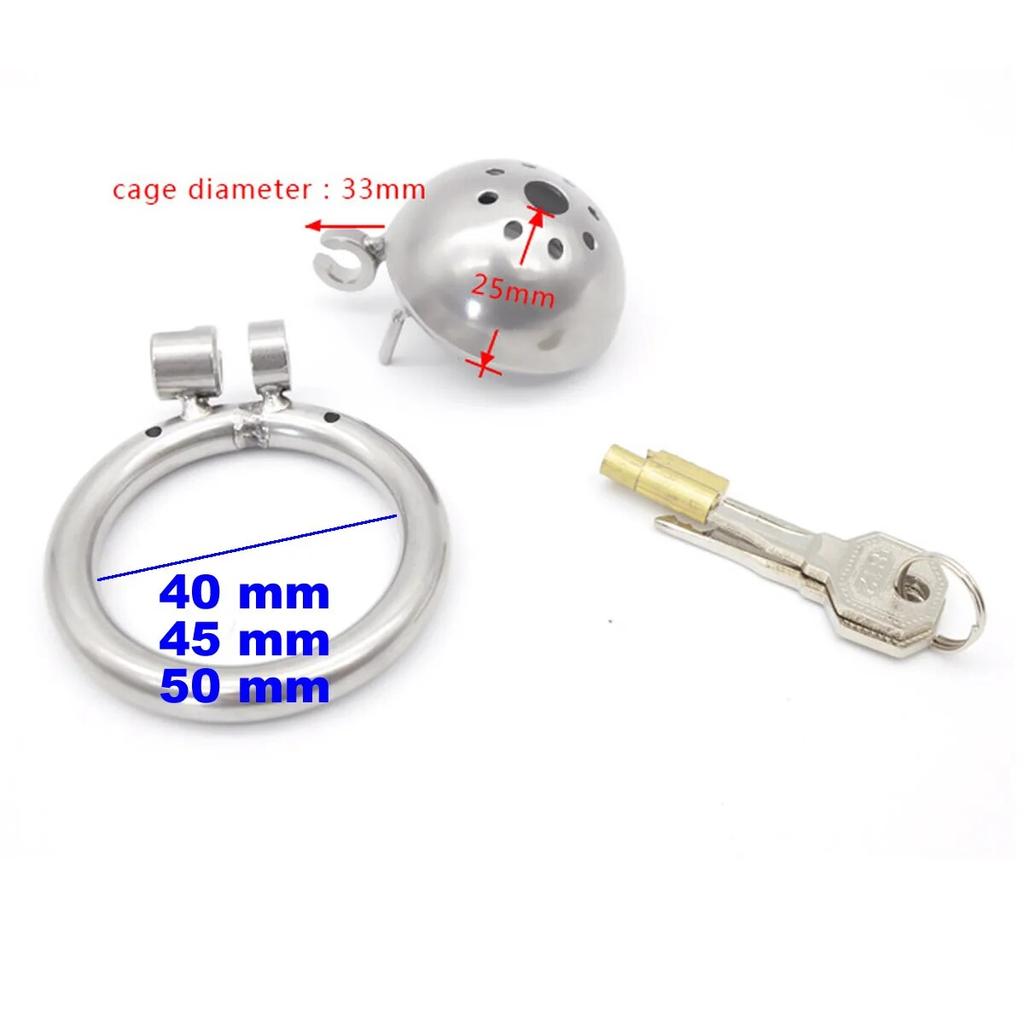 STAINLESS STEEL Male Chastity Device Penis Cage BDSM Super Small Short Cock Cage with Stealth lock Ring Sex Toy for Man Adults