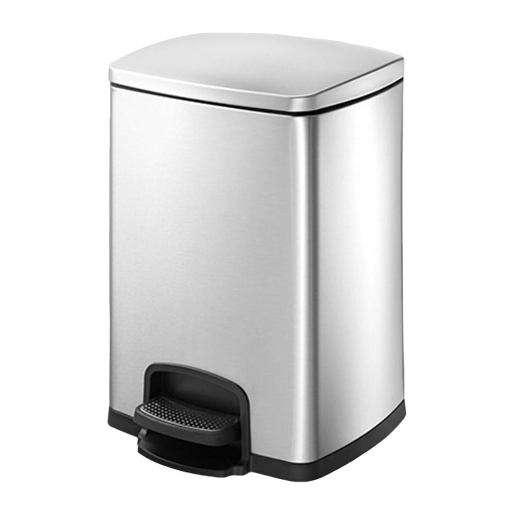 Foot Pedal Garbage Bin Kitchen Waste Basket Portable Removable Inner Bucket Step on Trash Can