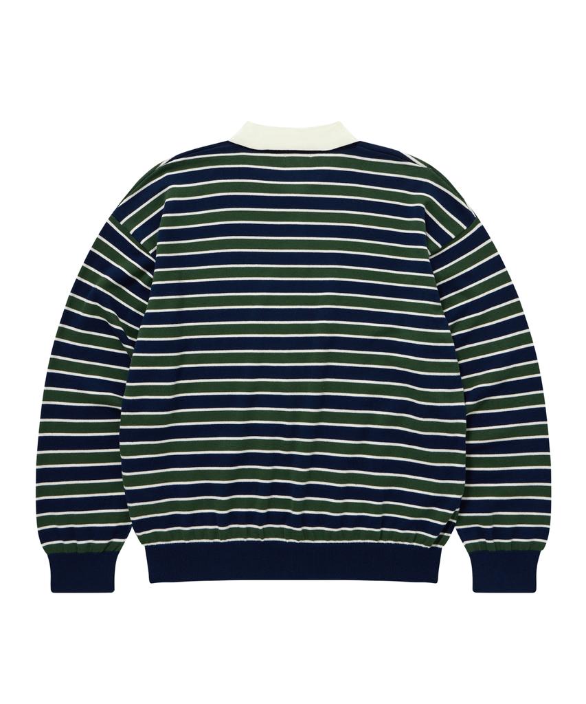 COVERNAT Striped Collar Knit Green