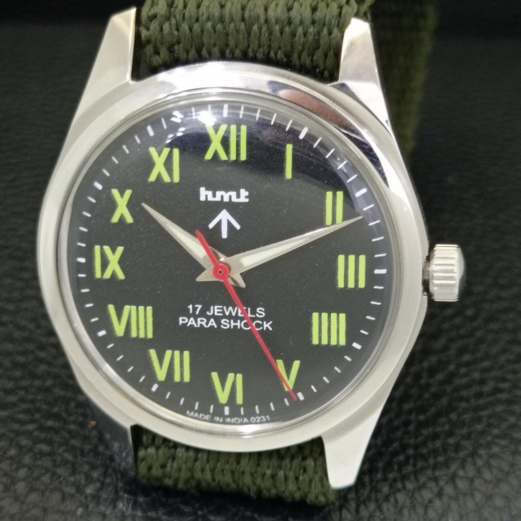 HMT HAND-WINDING VINTAGE INDIAN MENS BLACK COLOR DIAL WATCH A440988-4