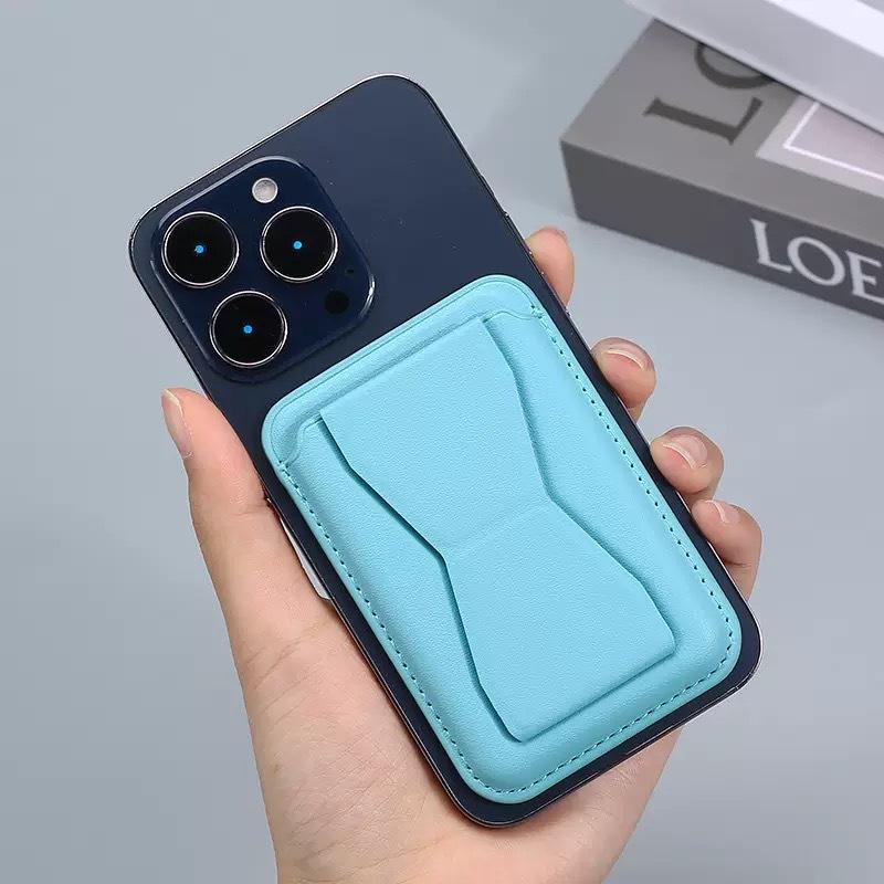 For iphone 16-12 magnetic card case holder back folding card leather butterfly mobile phone card case