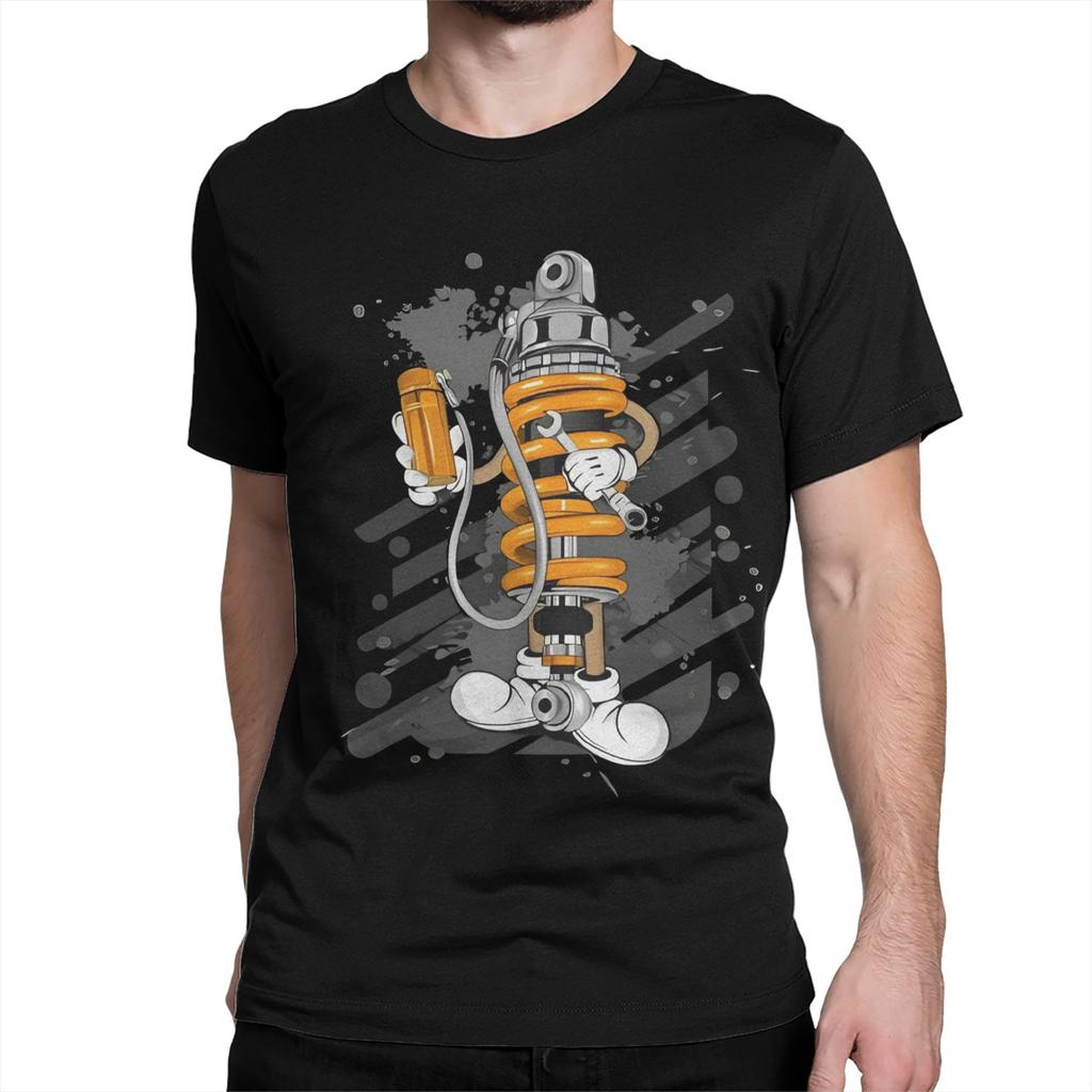 Olins Racing Motorcycle Shock Absorber T-shirt, Men's, Women's, Cotton T-shirt, Short Sleeve T-shirt