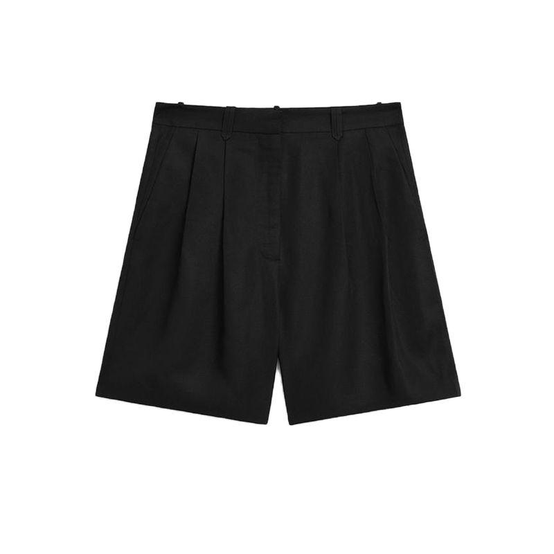 MD Summer New Arrival Women's Clothing High-Intelligence Feeling and Qin Style Elegant Dan Style Pleated Mid-Waist Shorts Cropped Pants 5035535