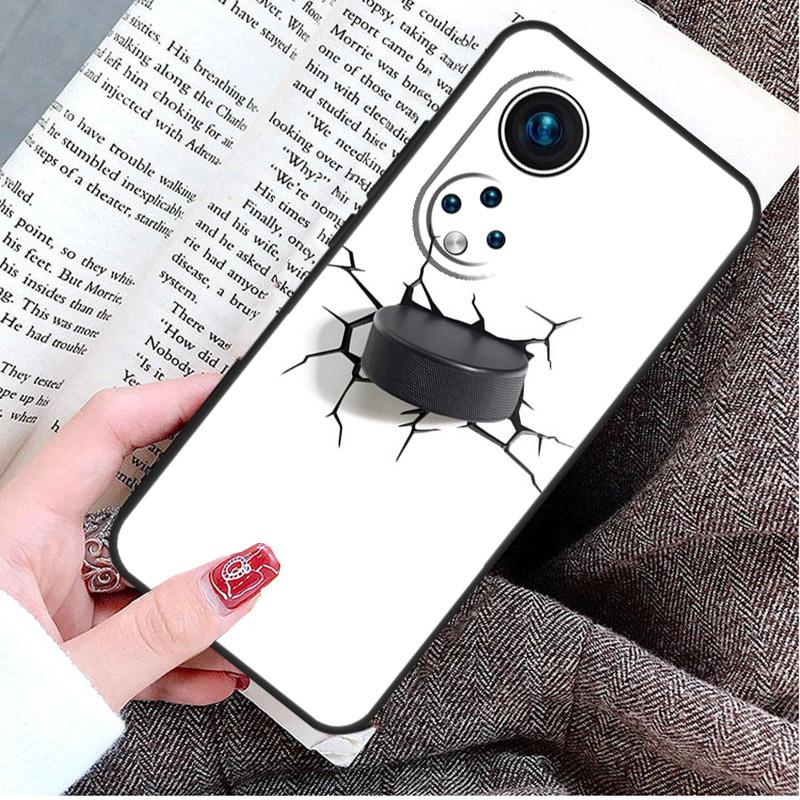 Hockey Stick and Puck Case For Honor X9a X8a X7a X6a X6 X7 X8 X9 X8b X9b 50 70 90 Magic 5 Lite Magic 6 Pro Cover