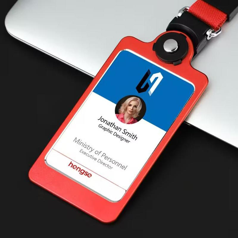 Professioneller ID-Ausweishalter mit ausziehbarem Rollclip, durchsichtiger Kartenhalter und Halsband für Büro, Sicherheit, Arbeitsplatz