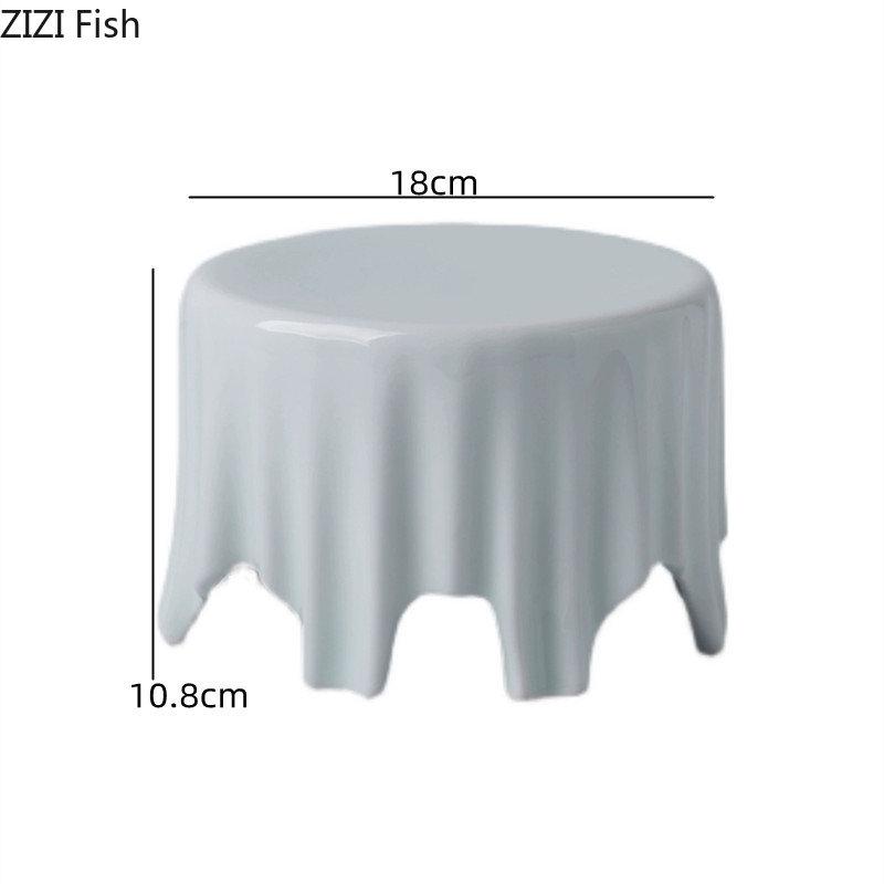 Ceramic Round Table Creative Hotel Restaurant Fruit Sushi Plate Wedding Party Cake Dessert Display Plate Home Kitchen Tableware