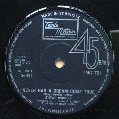 7-Zoll Schallplatte STEVIE WONDER - Never Had A Dream Come True TMG731 Tamla Motown 1970 UK Soul/Funk Gebraucht