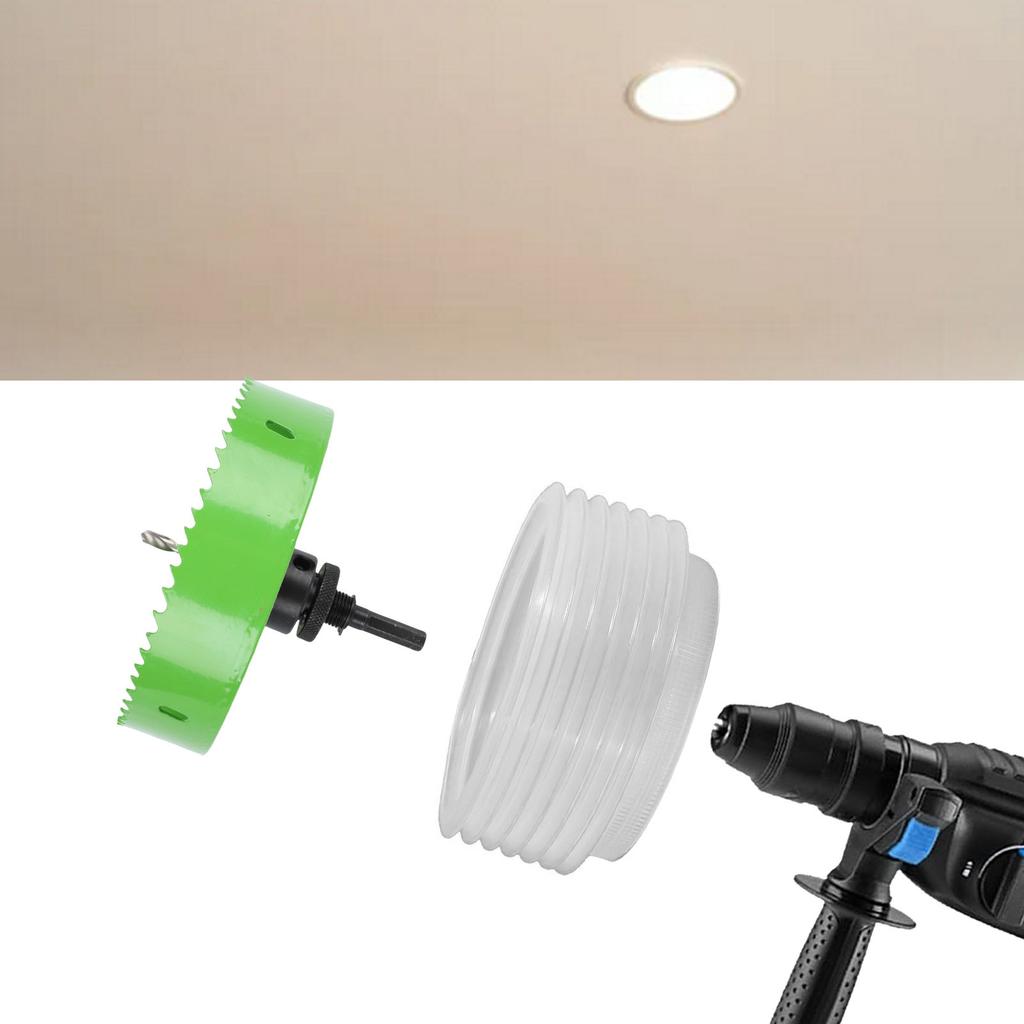 Recessed Light Hole Saw 6 Inch Bi Metal Hole Cutter with Dust Bowl for Wood Plywood Plastic Gypsum Board