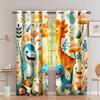 2pcs Cartoon Animal Fox Lion Giraffe Jungle Print Curtain For Bedroom Office Kitchen Blinds Living Room Floor Window Home Decor
