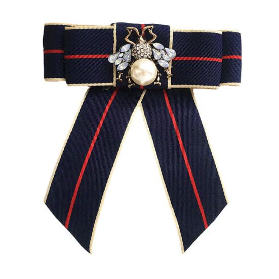 Men Neck Tie Plaid Pattern Faux Pearls Decor Bowknot Neck Tie Detachable Versatile Bowtie Outfit Accessories