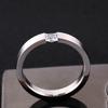 Anillos de Acero de Titanio para Mujer Minimalistas Color Plata Anillo de Circonita Joyería de Moda para Hombre Mate Rayado Gratis Venta al por Mayor KBR180