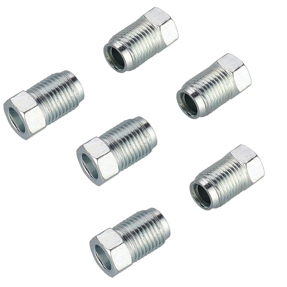 Kits Metric Nuts Cylinder Fittings M12mm X1mm Silver Unions Master 3/16" Pipe Brake Cable Connector Brand New Car Accessories