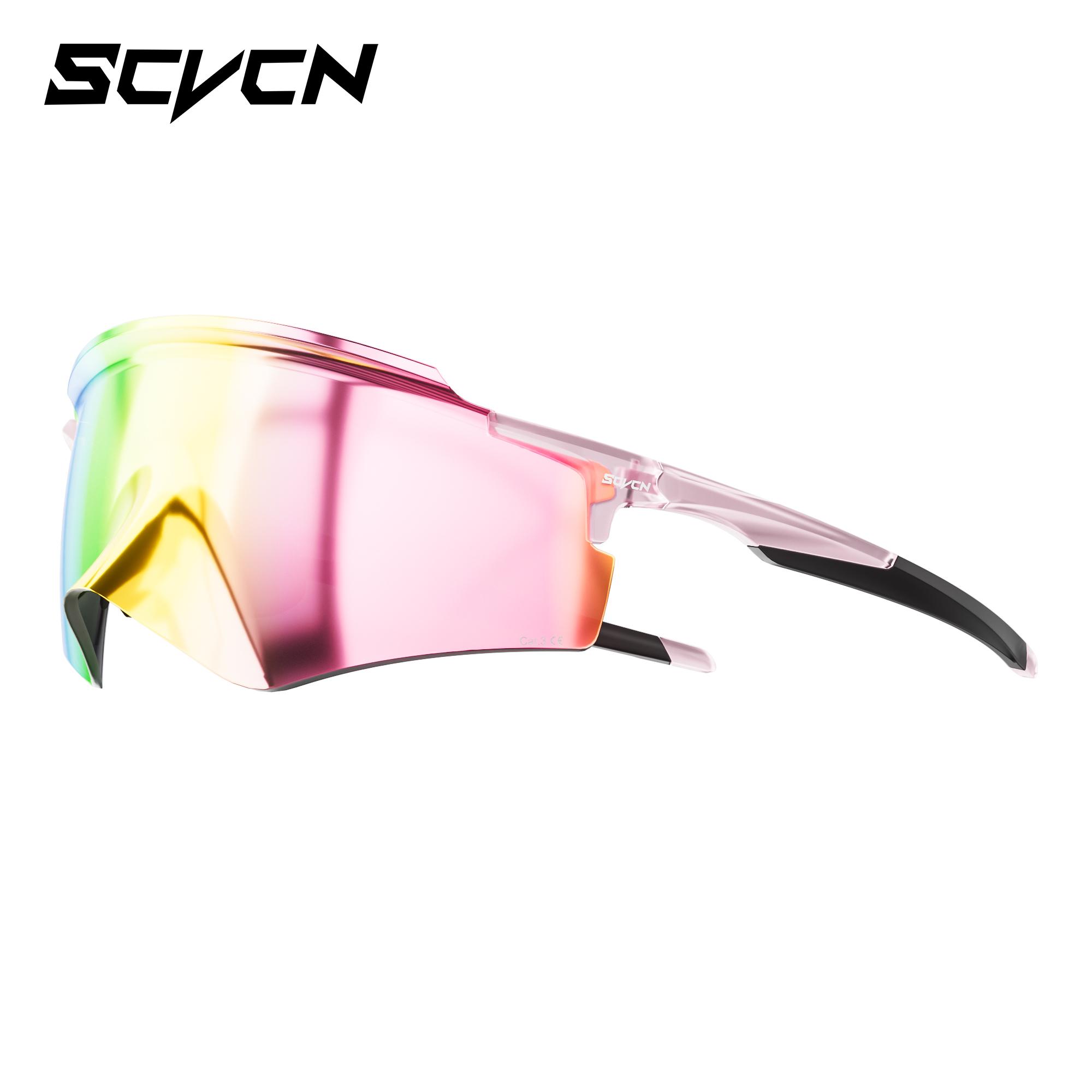 SCVCN Hot Road Bike Sunglasses UV400 Protection Cycling Glasses Men Women Sports Eyewear Hiking Glasses Outdoor Riding Goggles S507-B-1L-05