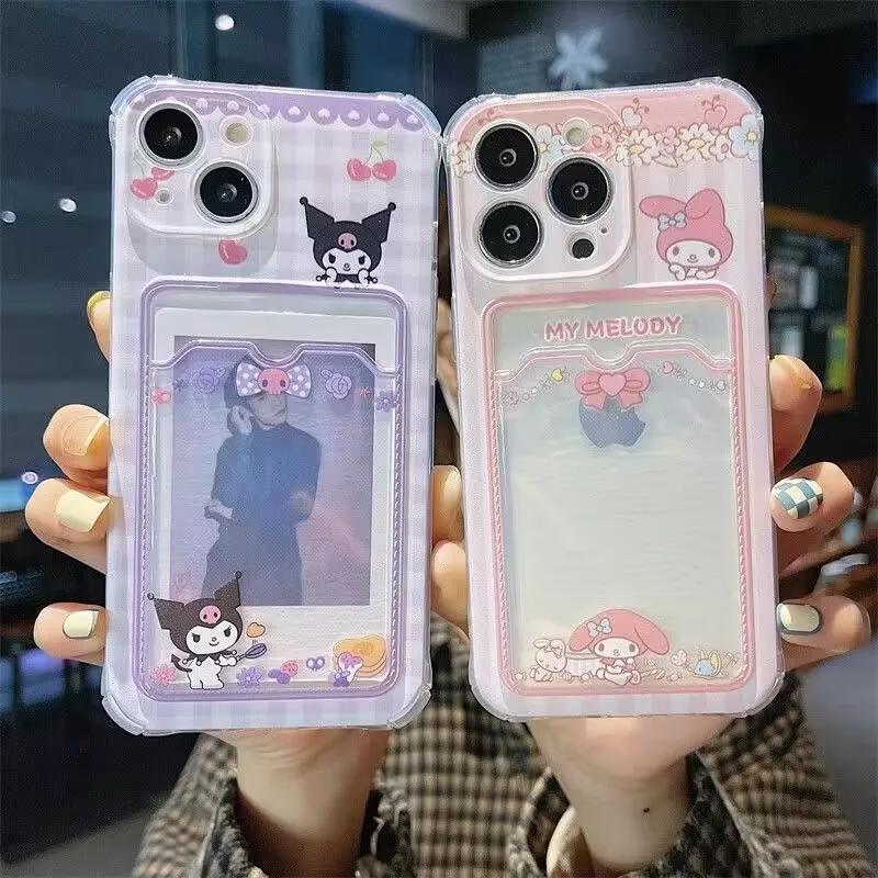 Kuromi Melody Casing For Xiaomi Redmi Note 14 Pro 5G Note 13 12 Pro 11 11S 13C 12 12C 10C 5G Cinnamoroll Wallet Card Holder Case
