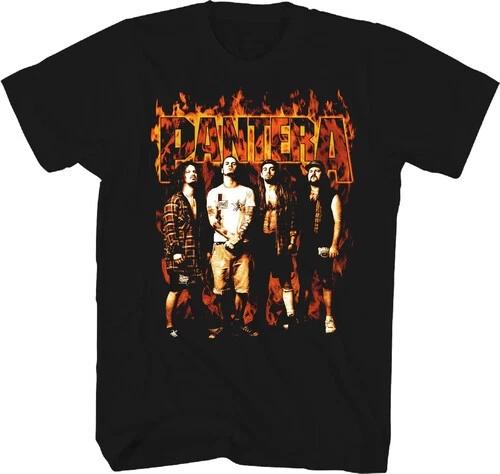 Pantera - Pantera - Flames Band Photo T-Shirt - XL Black 31512050A4 [New ] Black XS