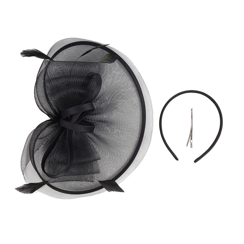Mesh Fascinators Hats Feather Hair Clip Vintage Tea Party Hats
