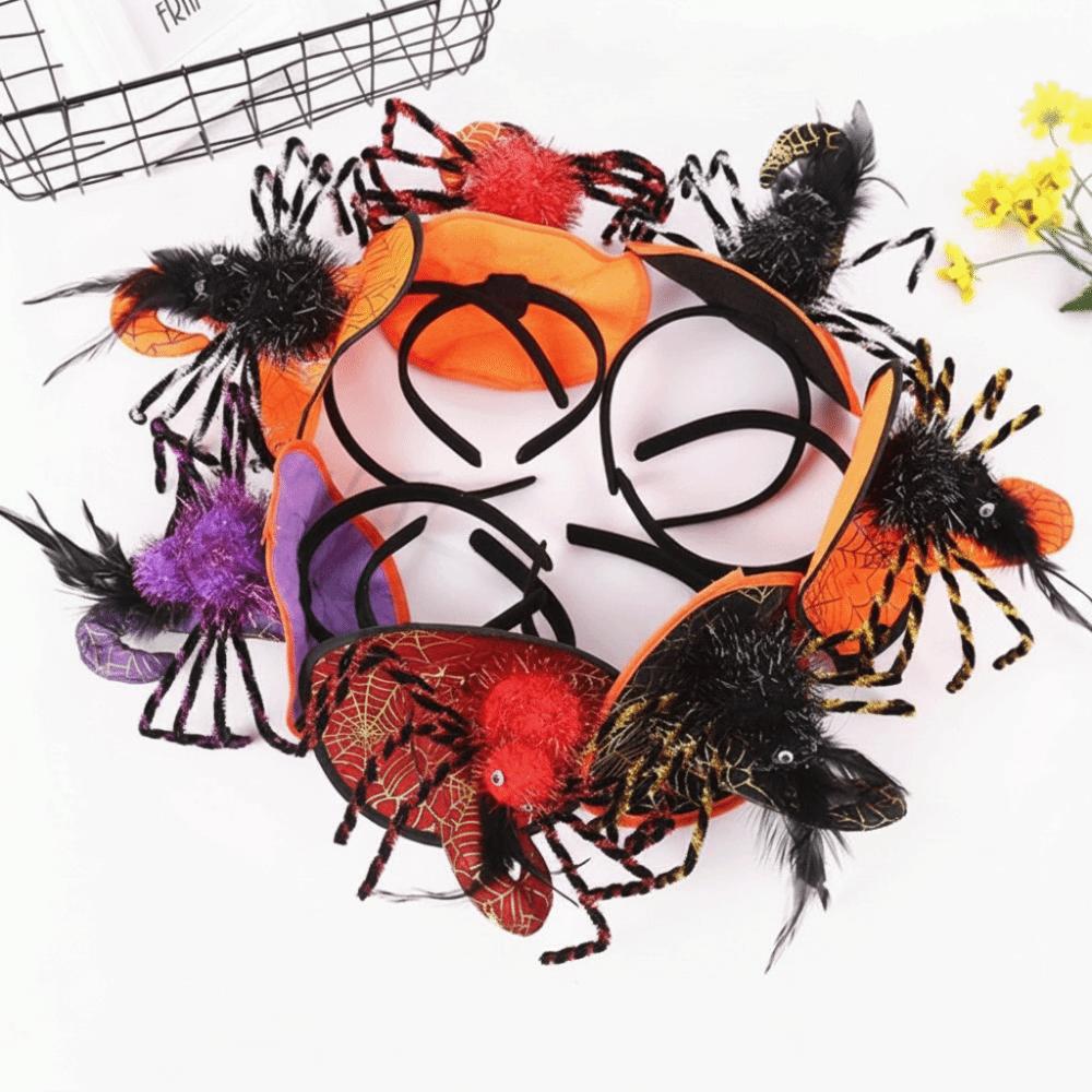 Spider Halloween Witch Hat Headband Sequin Cone Hat Hair Hoop Halloween Party Hair Band  Kids