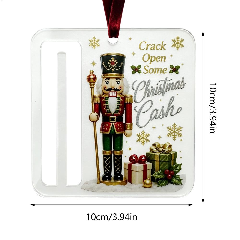 Christmas Money Holders Christmas Coin Gift Organizer Christmas Acrylic Cash Candy Storage Treat Container Clips Ornaments