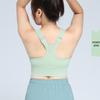 High Waist Tummy Control Sports Bra with Front Zipper, Longline Design, Full Coverage, High Impact Support, and Adjustable Straps.