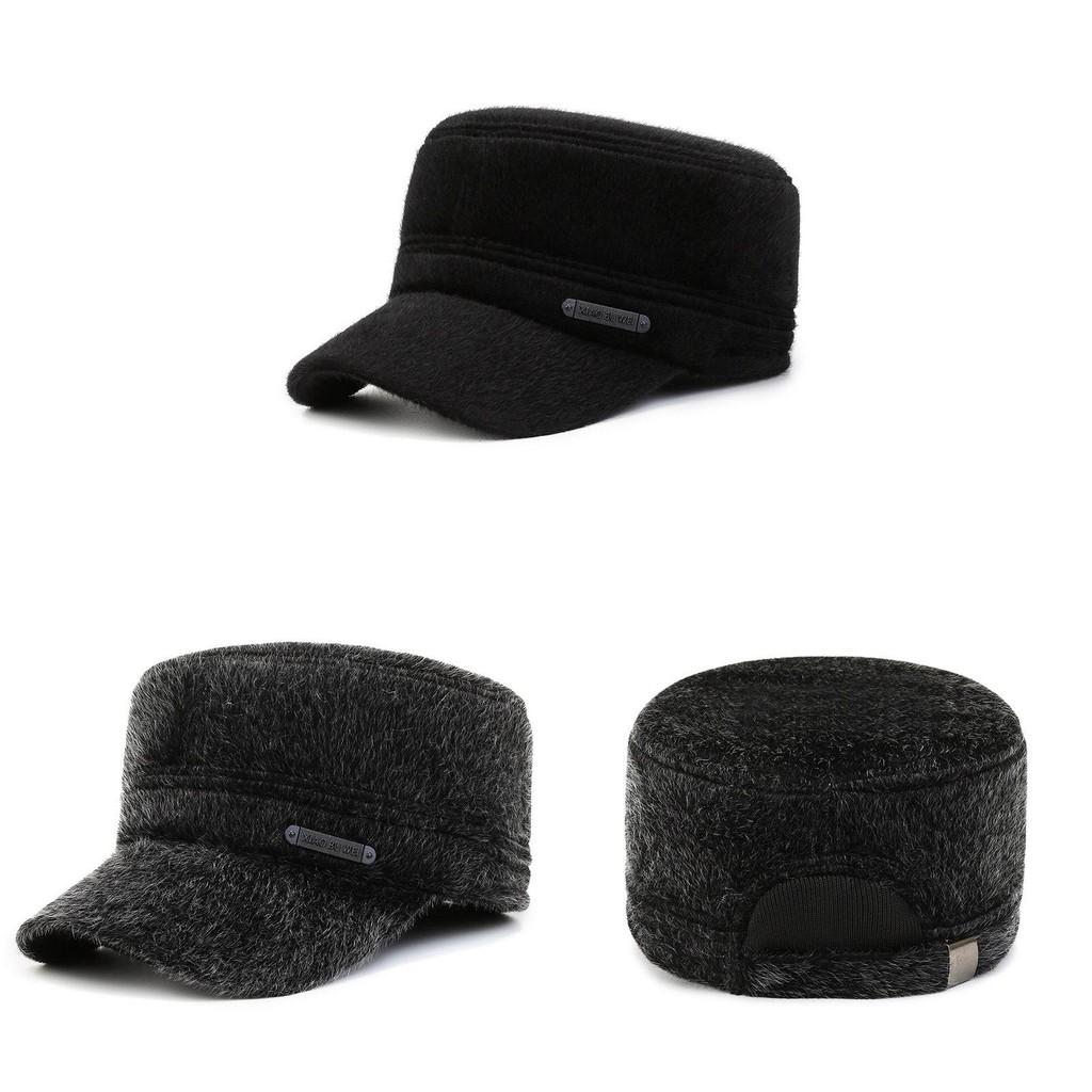 Warm And Stylish Winter Flat Top Hat For Men With Thickened Ear Protection And Breathability