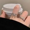Irregular Bow Minimalist Women's Ring - Luxury Cold Style Open Design for Couples