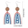 Elegant Star and Stripes Earrings for Independence Day Parties Wooden Earrings Patriotic Ear Accessories for Women