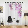 Flower Stone Pink Orchid Reflection White Curtains for Bedroom Living Room Drapes Kitchen Children Window Curtain Home Decor
