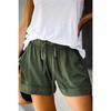 YYFS Pantaloncini sportivi a vita alta con stampa tinta unita casual alla moda da donna