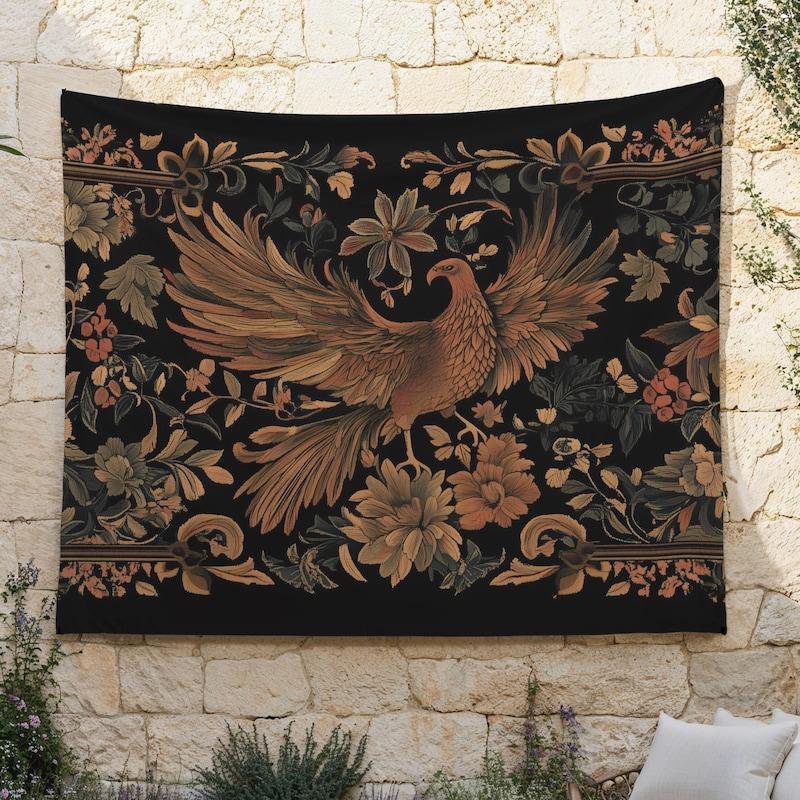 Phoenix Tapestry Medieval Firebird 75x100 чёрный