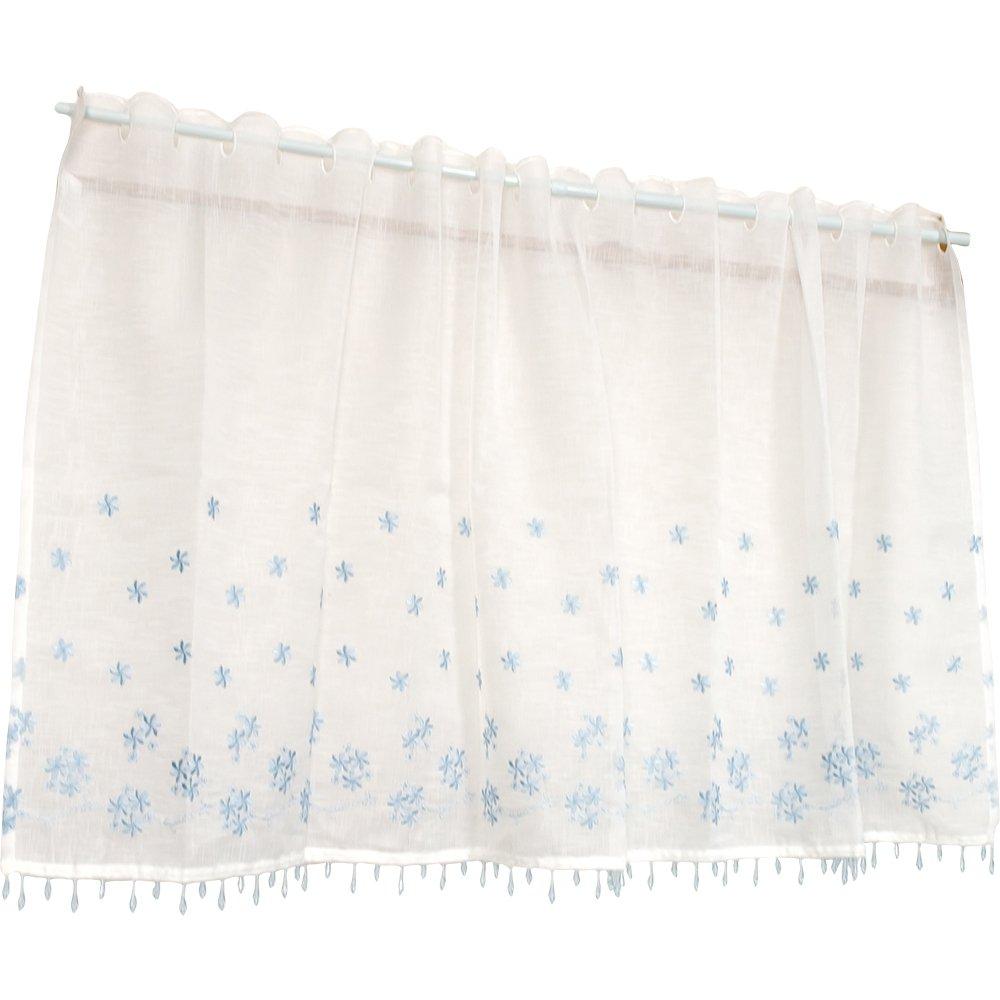 

Arie Cafe 125cm Wide x 65cm Liz Curtain, Blue, Long, Beaded, синий