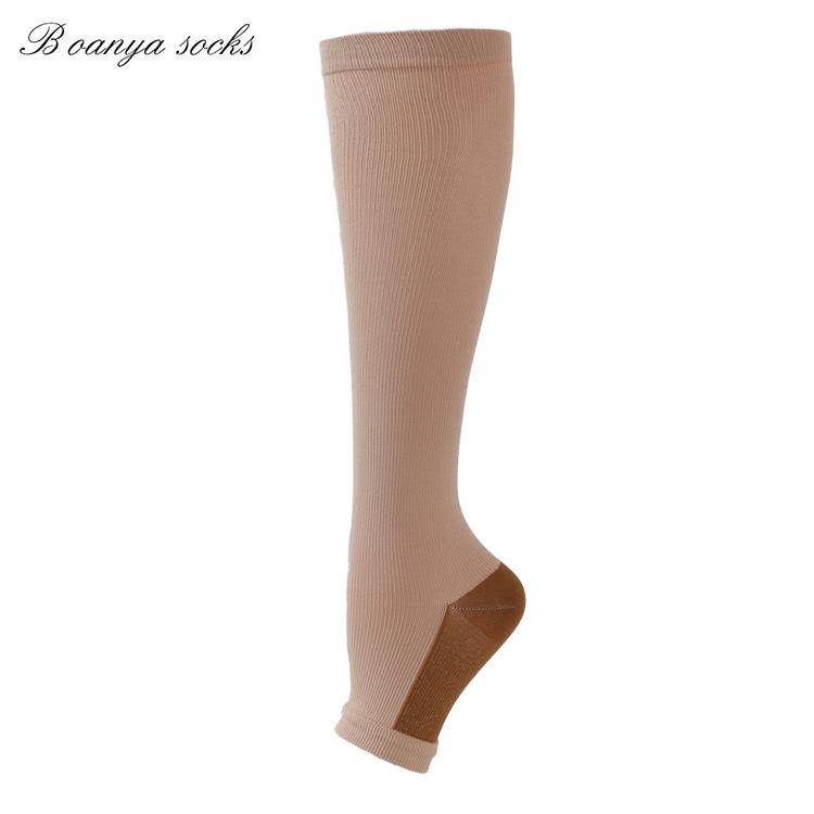 Elastiska Kompressionsdragkedja Sport Mellanvadsstrumpor