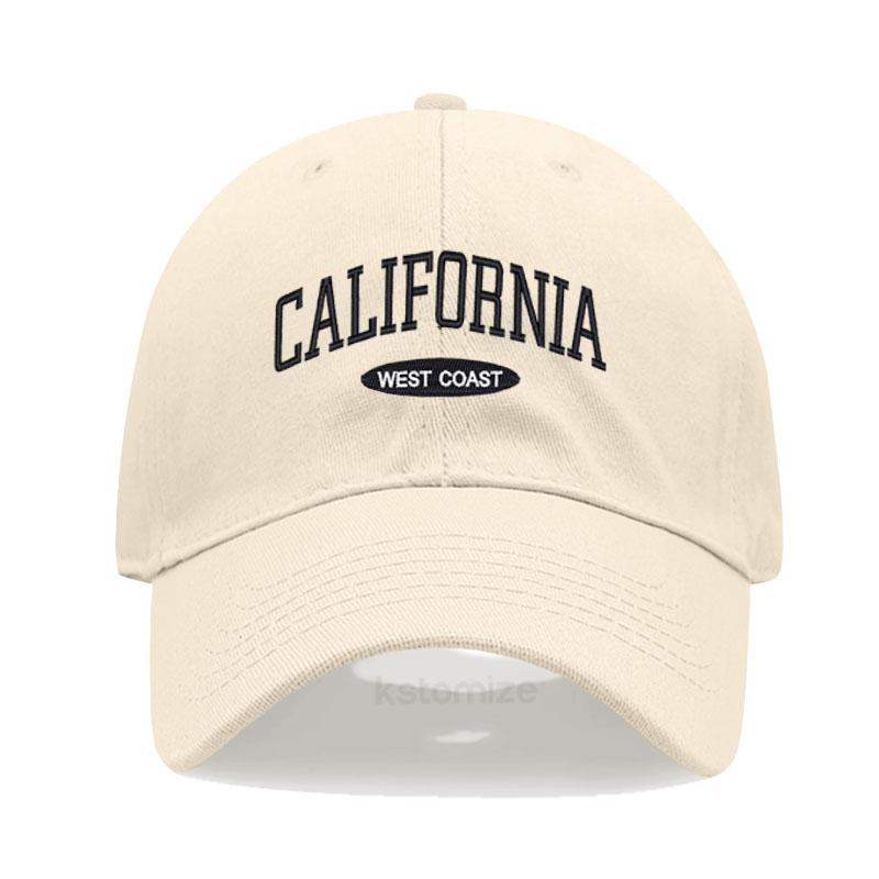 California West Coast Embroidered Baseball Cap for Women Men Fashion Adjustable Soft Cotton Dad Hat Unisex Classic Golf Caps