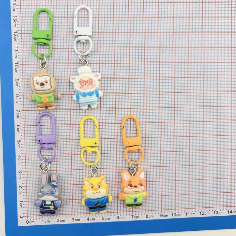 Cartoon Animal Figurine Keychain: Cute Backpack Ornaments for Students