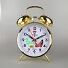 Sveglia Meccanica a Carica Manuale Vintage Pollo che Mangia Riso Orologio da Tavolo in Metallo Orologi con Campana Oversize in Metallo per Camera da Letto Comodino Regalo