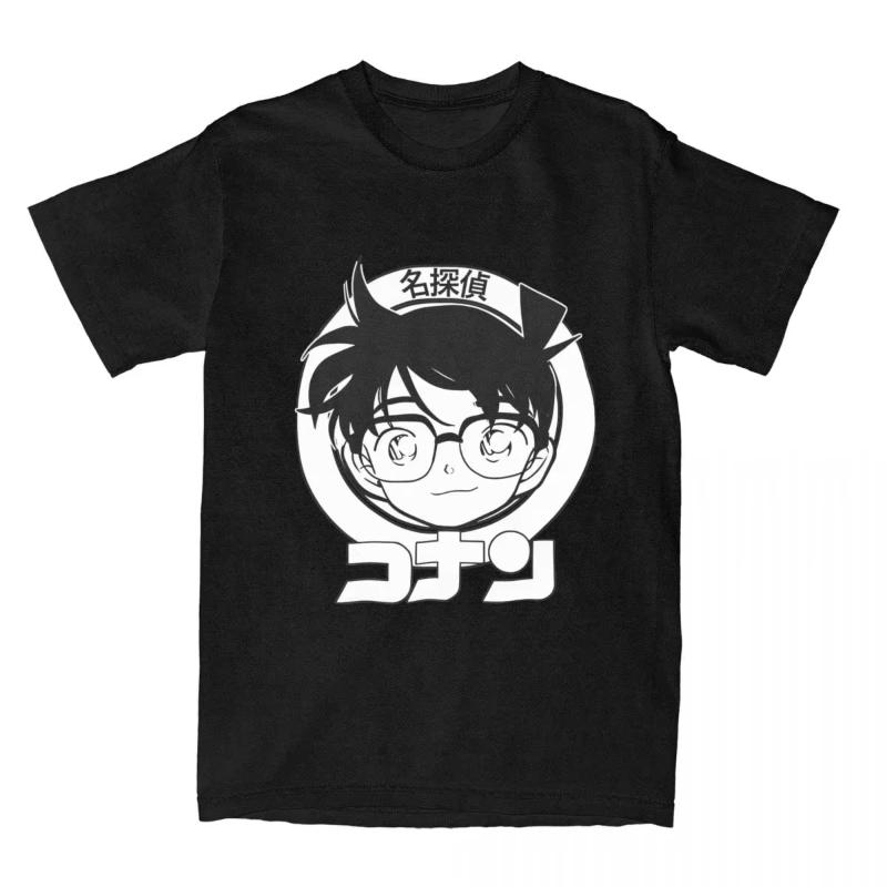 MINISO Detective Conan Anime T-Shirt Unisex Graphic Gothic Style Women's Clothing Animation Theme Gothic Detective Conan T-Shirt