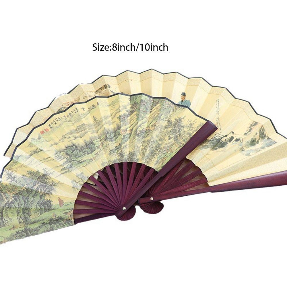 Traditional Ancient Fan Chinese Painting Chinese Style Fan Retro Folding Silk Fan Gift