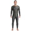 Men‘s Compression Swimwear & Gym Romper S-3XL: Shiny Long Sleeve Jumpsuit with Front Zipper, Flatlock Seams for Comfort