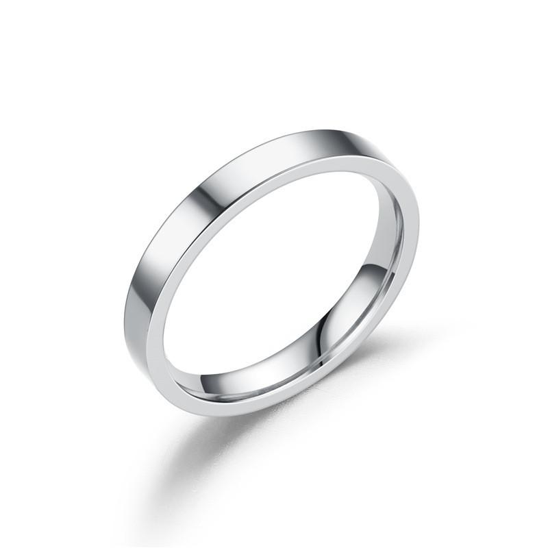 High Quality 2mm 4mm 6mm Simple Ring Fashion Rose Gold Silver Color Stainless Steel Couple Wedding Ring for Men and Women
