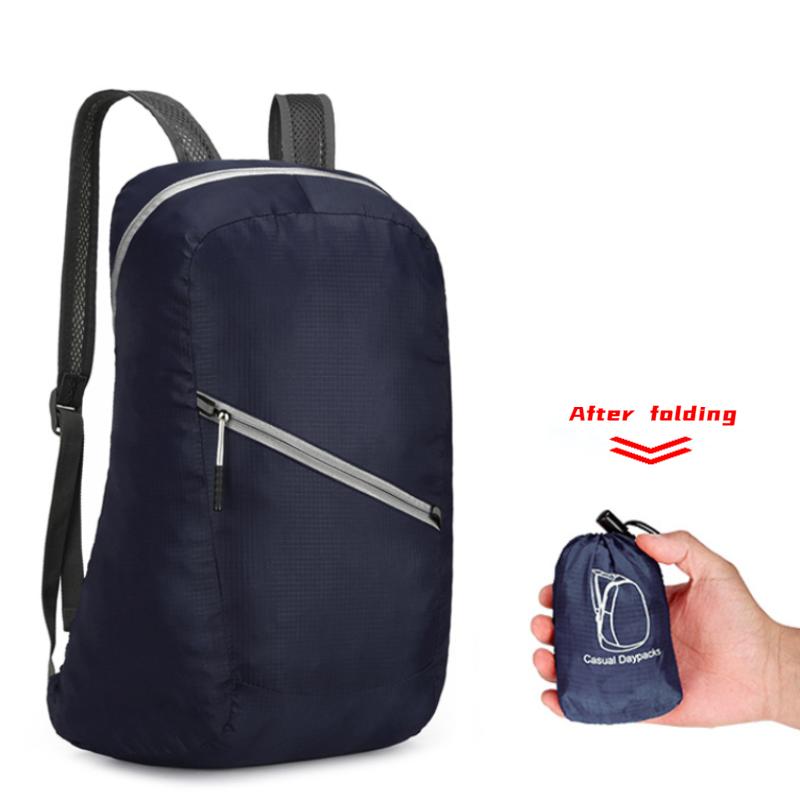 

Надлегкий рюкзак для відпочинку на природі. Чоловіча жіноча альпіністська спортивна сумка. Портативний водонепроникний рюкзак для подорожей No waterproof темно-синього кольору