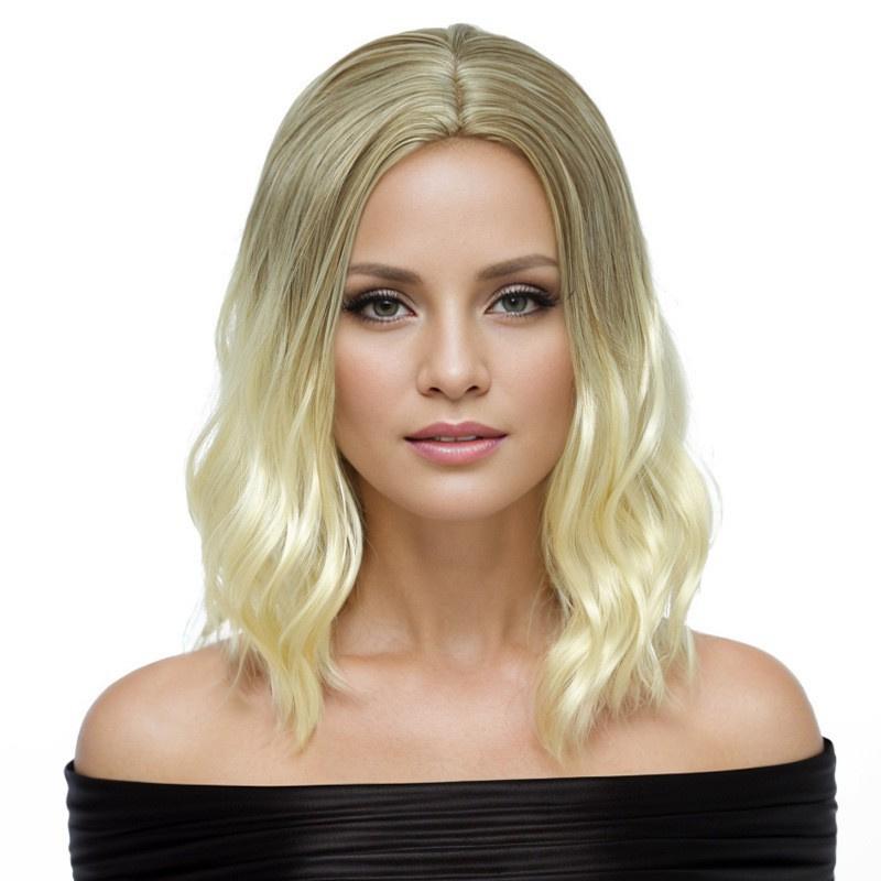 

Синтетический парик до плеч, омбре, волнистый, для белых женщин, со средним пробором, кудрявый, натуральные прически