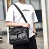 Business Casual Men's Large Capacity Wear-Resistant PU Splash-Proof Messenger Shoulder Bag