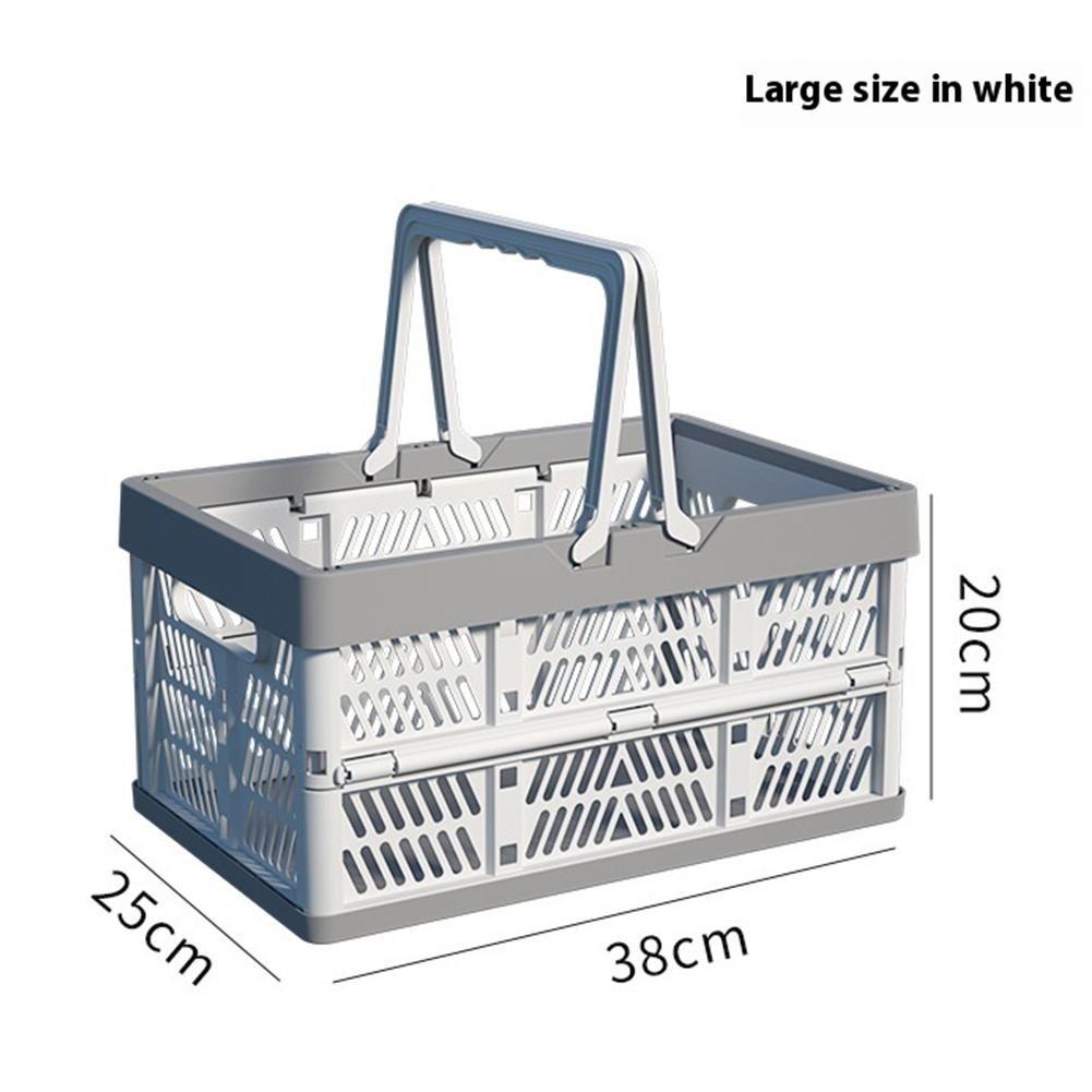 Plastic Collapsible PP Crates with Handles Handle Crate Stackable Picnic Basket for Kitchen Living Room and Desktop Organization