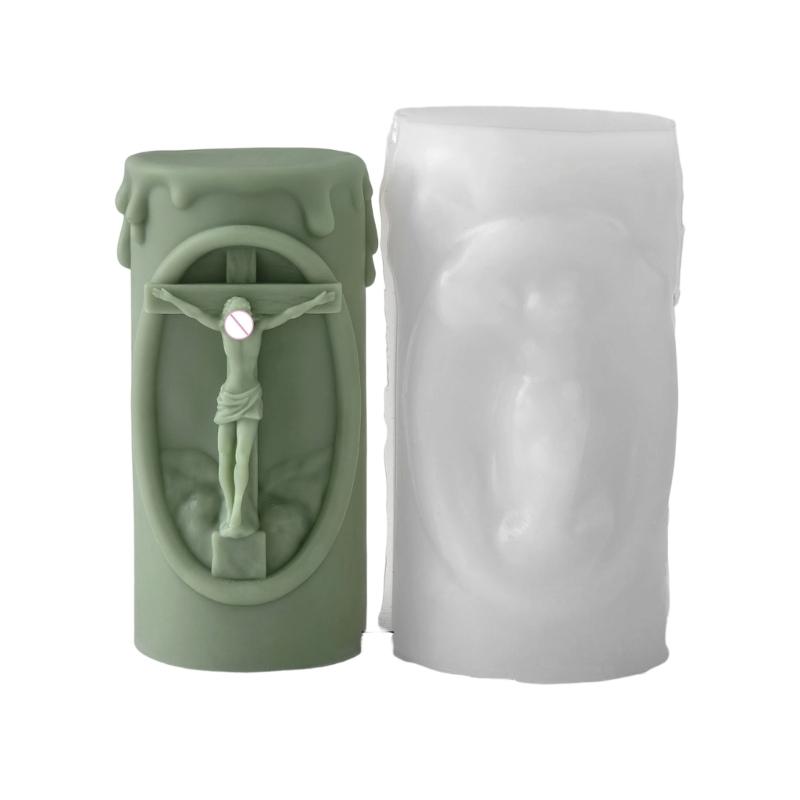 Nativity Embossed Silicone Mold Cylinder Candle Silicone Mould Heat Resistant For Resin Casting and Making Candle Soap