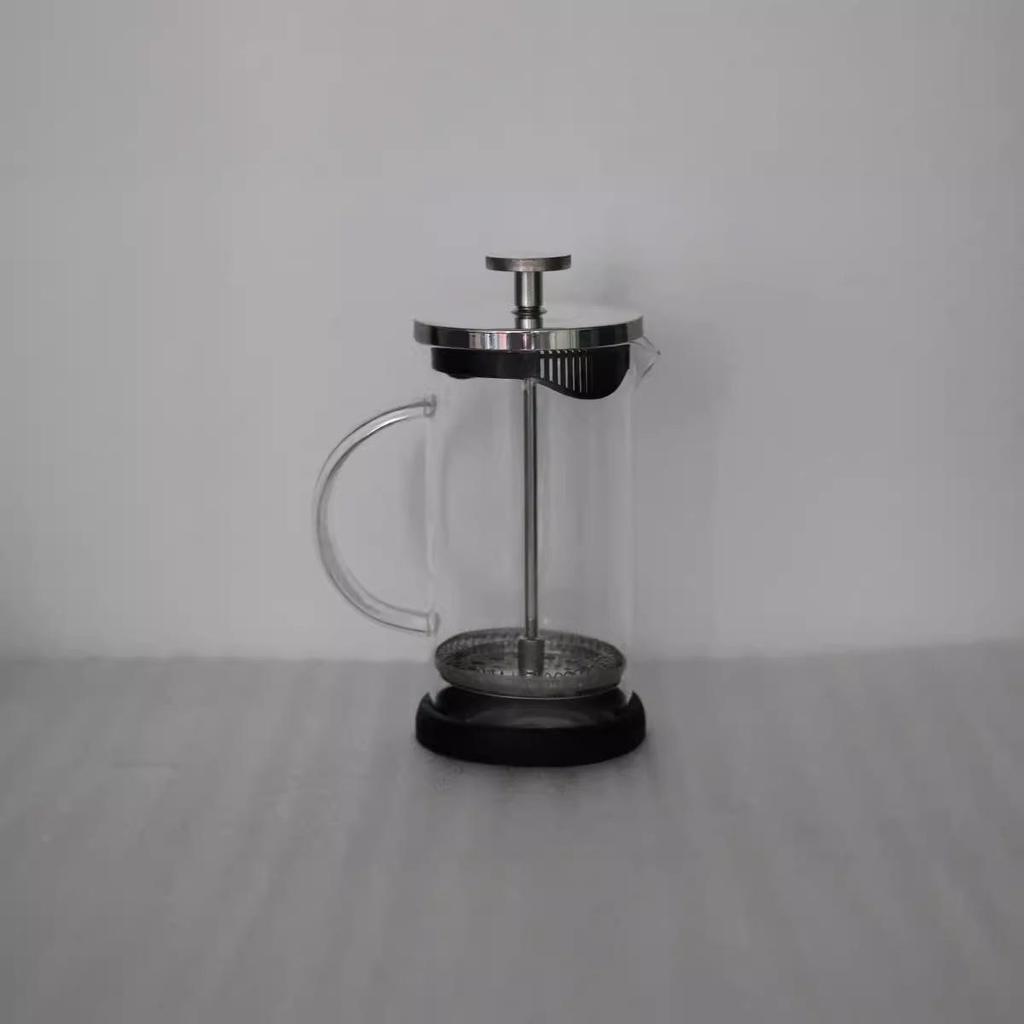 Heat-Resistant Glass Handle French Press Coffee Pot with Measuring Cup