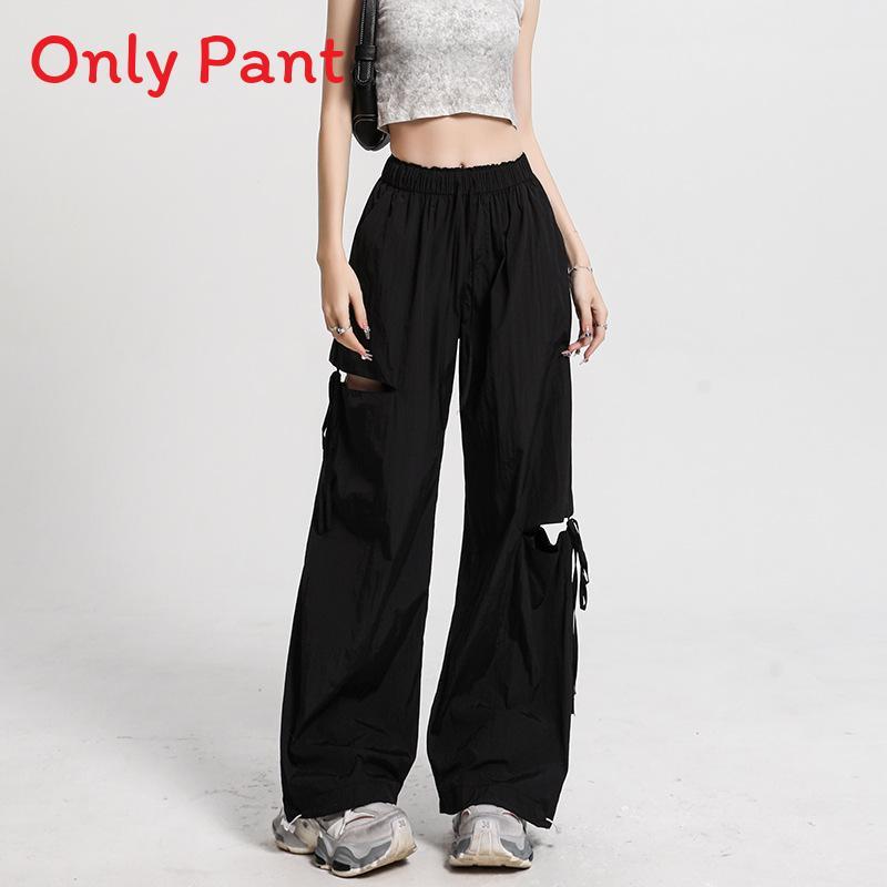 Women Fast Dry Cargo Pants With Ripped Details For Casual Streetwear
