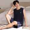 Men's pajamas summer thin cotton vest shorts cool summer men's casual can wear large size loungewear
